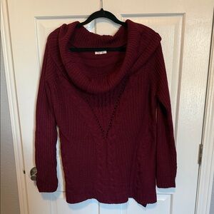 Maurices Deep Red Cowl Neck Sweater